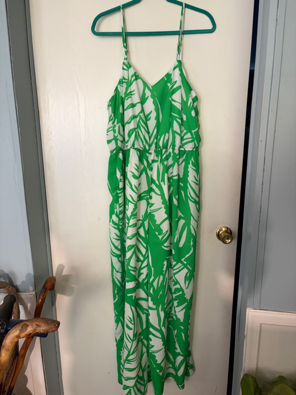 Lilly Pulitzer for Target Green and White Tropical Print Jumpsuit